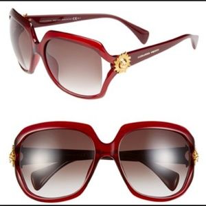 Alexander McQueen Sunglasses Red Gold Big Frame